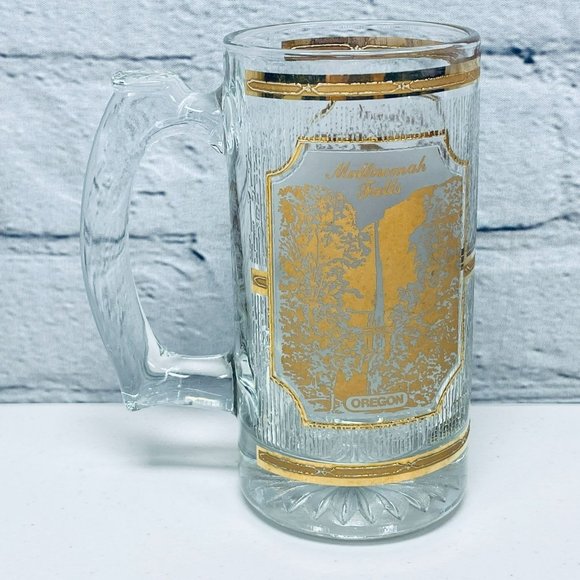 Vintage Multnomah Falls Oregon Souvenir Glass Beer Mug by Culver - Picture 5 of 12